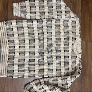 Vintage Dior Cream and Black Knit Sweater Mens M